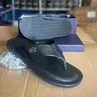 Full-Grain Leather Black Pam Slipper  (Available Szx: 41, 42, 45, 46 and 47 Only)