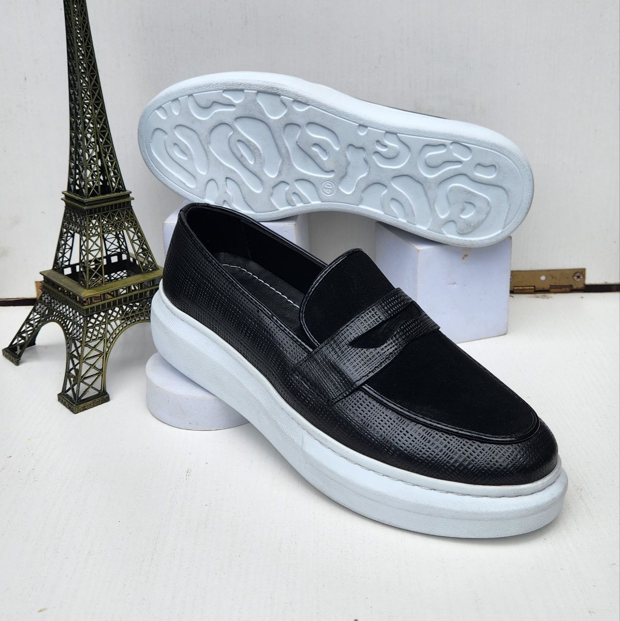 #2 Black Rough Penny Whitesole (Available Szx: 41, 42, 43, 44, and 45 Only)