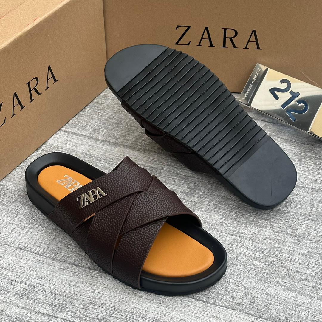 #6 Black Glossy Cross Leather Pam (Available Szx: 40, 41, 42, 43, 44, 45 and 46 Only)