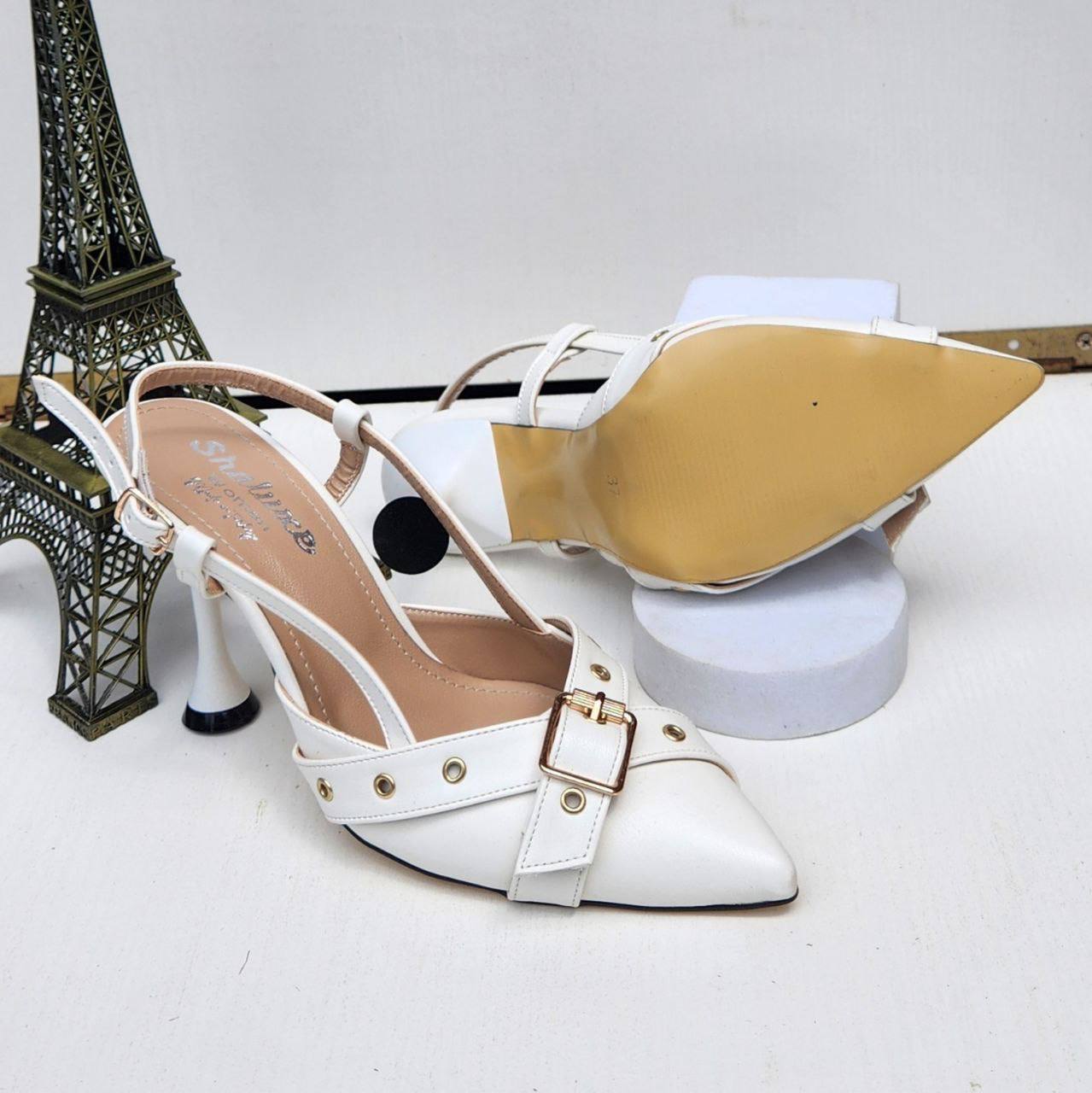 Kitten Heel Slingback Sandals - Image 5